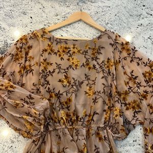 Dahlia Floral Burnout Velvet Blouse